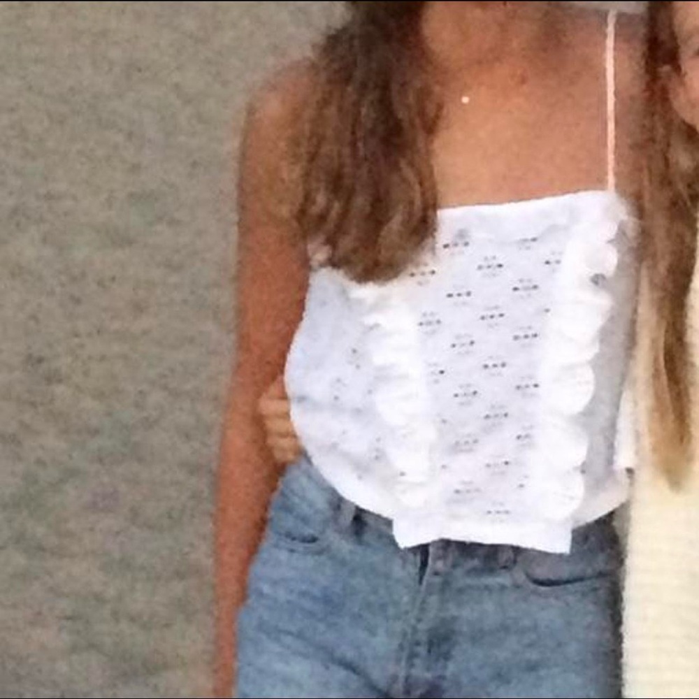 White eyelet top